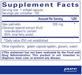 Saw Palmetto 320 120 Capsules